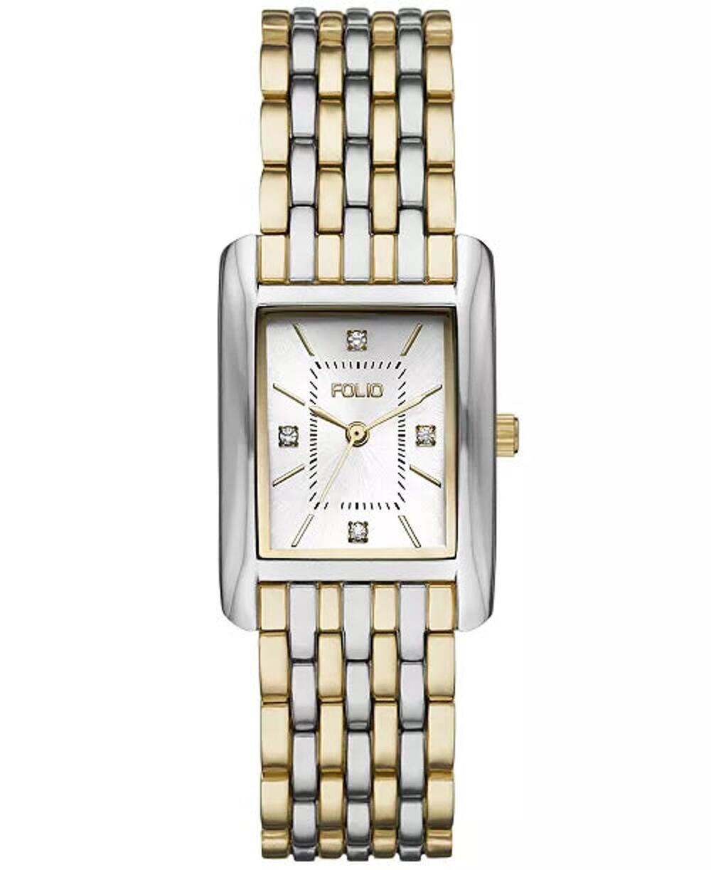 Folio Women's Three Hand Two-Tone Alloy Watch 25mm